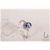 Image 1 : 14kt white gold, tanzanite and diamond gemstone rings, size 9.75