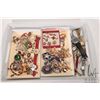 Image 1 : Tray lot of vintage and collectible costume jewellery including Christmas themed enamel brooches and