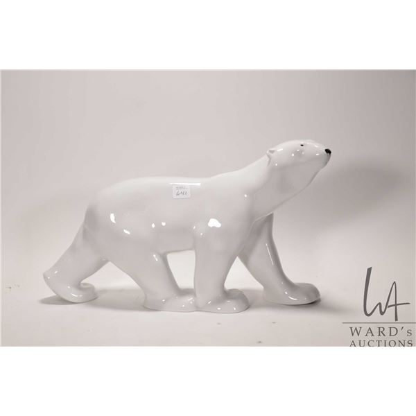 St. Petersburg Russian Lomonosov porcelain bear, 17" in length