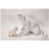 Image 1 : St. Petersburg Russian Lomonosov porcelain mother bear 12" in length and baby bear 5"
