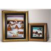 Image 1 : Davidovic Mile, two framed glass paintings of village winter scenes including 7" X 7" and a 12" X 16