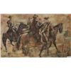 Image 1 : Leonard Tan, framed original watercolour painting of Turkish cowboys on horseback, 12" X 18"