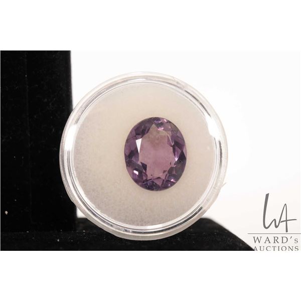 Oval cut amethyst gemstone