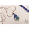 Image 2 : Sterlling silver and blue lapis stone 8" bracelet and a sterling silver lapis stone pendant on 18" n