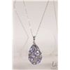 Image 1 : Sterling silver 20" neck chain plus sterling silver and electronically tested tanzanite gemstone pen