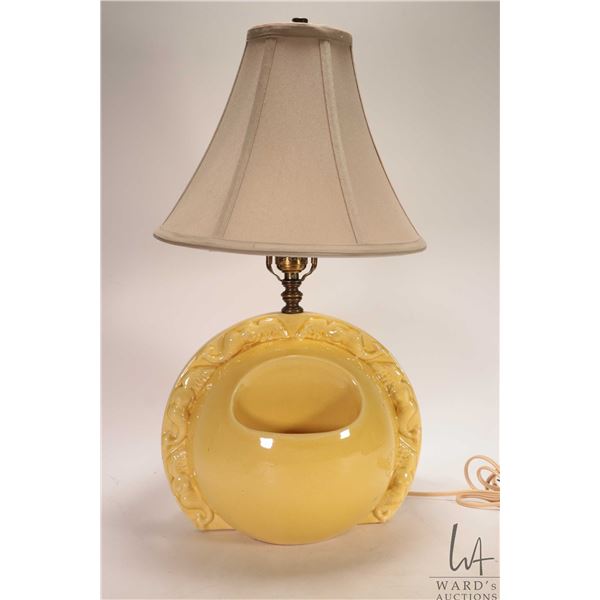Vintage Royal Haegar pottery table lamp 20 1/2" including shade. Note: Not available for shipping. L