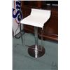 Image 1 : Adjustable and swivelling low back stool with chrome frame and vinyl wrapped seat