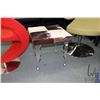 Image 1 : Cow skin stool with aluminum legs, 18" square