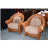 Image 1 : Pair of vintage woven leather parlour chairs