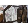 Image 6 : Men's large leather WWII replica bomber jacket with French map lining of "Coastal Defense Area- Sout