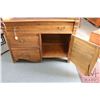Image 4 : Restored antique roll top desk with leather insert pull out writing surface, fitted interior and sto