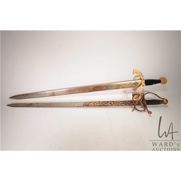 Two decorative swords, note: rusting on both