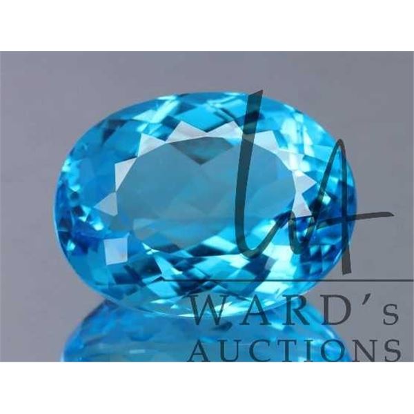 90.59 ct certified Swiss Blue Topaz gemstone, Certificate provided by consignor