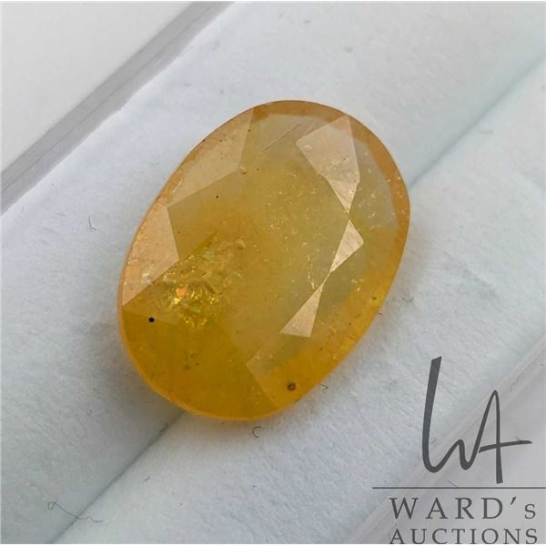 6.58 ct certified Yellow Sapphire gemstone, Certificate provided by consignor