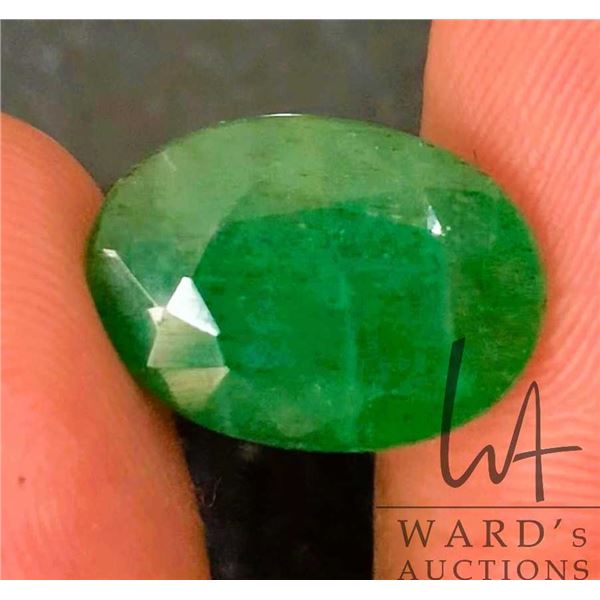 9.46 ct certified Zambia Emerald gemstone, Certificate provided by consignor