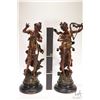 Image 2 : Two antique spelter figures "Muse Des Bois" par Louis Moreau ( Mlle d' Or), including a 20" harpist 