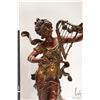 Image 3 : Two antique spelter figures "Muse Des Bois" par Louis Moreau ( Mlle d' Or), including a 20" harpist 