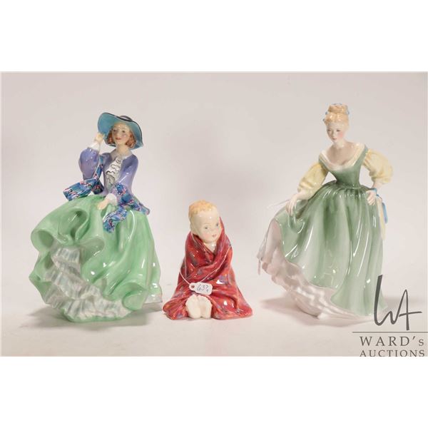 Three Royal Doulton figures including "This Little Pig" HN1793, "Fair Lady" HN2193 and "Top O' the H