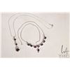 Image 1 : Cabochon gemstone necklace 18" in length, note: missing clasp and an 18" Italian made neck chain mar