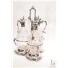 Image 2 : Antique Victorian silverplate cruet set with three cut crystal ewers, two with original stoppers, 14