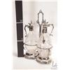 Image 3 : Antique Victorian silverplate cruet set with three cut crystal ewers, two with original stoppers, 14