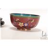 Image 3 : Two pieces of Chinese cloisonne including floral and butterfly 9" vase and a floral bowl