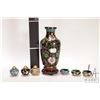 Image 2 : Selection of Chinese cloisonne including three open salts with peppers plus a 9" vase
