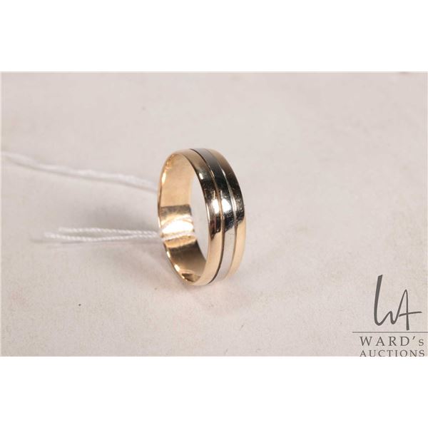 14kt yellow and white gold band, size 7.75