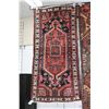 Image 1 : 100% hand made Iranian wool carpet, Nahavand, center medallion, red background and highlights of blu