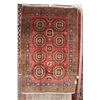 Image 1 : 100% hand made Iranian wool carpet, Baluchi, geometric pattern, red background and highlights of blu