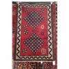 Image 1 : 100% hand made Iranian wool carpet, Fasa, double medallion, red background and highlights of blue, c