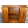 Image 2 : Vintage Henredon Japanese Tansu style armoire or tall chest made of solid knotty pine with fourteen 