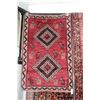 Image 1 : 100% hand made Iranian wool carpet, Shiraz, double medallion, red background, stylized goat pattern 