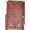 Image 1 : 100% hand made Iranian wool carpet runner, Hamdan, center medallion and red background with highligh