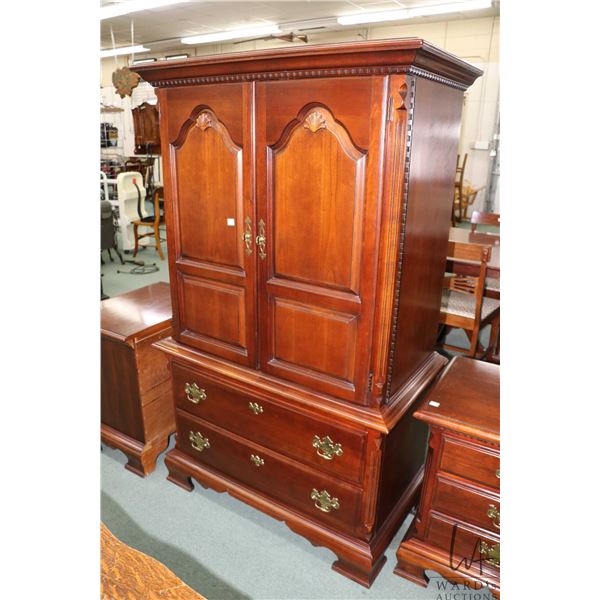 Semi contemporary cherry wood highboy/ chiffarobe, made by Lexington, 63" H X 38" X 21"
