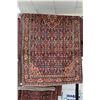 Image 1 : 100% hand made Iranian wool carpet, Hamdan with center medallion, blue background and highlights of 