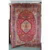 Image 1 : 100% hand made Iranian wool carpet, Tabriz with center medallion, red background and highlights of g