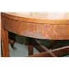 Image 3 : Antique quarter cut oak, Mission style games table with chip and card storage, 28" H X 30" diameter