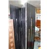 Image 3 : Semi contemporary three panel room divider with inset stainless steel decoration, each panel is 79" 