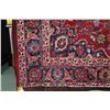 Image 2 : 100% hand made Iranian wool carpet, Mashad, center medallion, red background and highlights of blue,