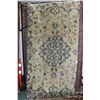 Image 1 : 100% hand made Iranian wool carpet, Kashan, center medallion cream background and highlights of blue