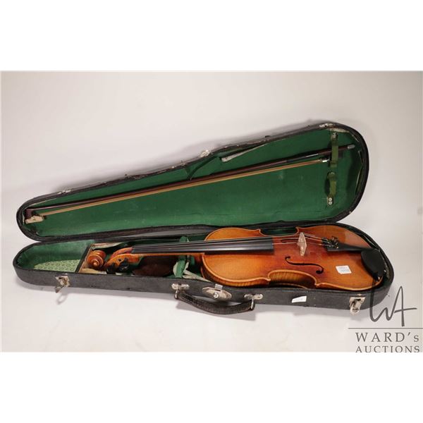 Vintage Stradivarius copy violin with case and bow