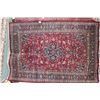 Image 1 : 100% hand made Iranian wool carpet, Mashad, center medallion and red background with highlights of c