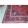 Image 2 : 100% hand made Iranian wool carpet, Mashad, center medallion red background and highlights blues, pi