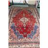 Image 1 : 100% hand made Iranian carpet, Hamdan with center medallion and floral design with red background an