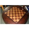 Image 2 : Semi-contemporary games table with foldover games board with chess/checkers and backgammon. 30" high