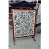 Image 1 : Antique fireplace/ draft screen with needlepoint panel, 29" X 19"