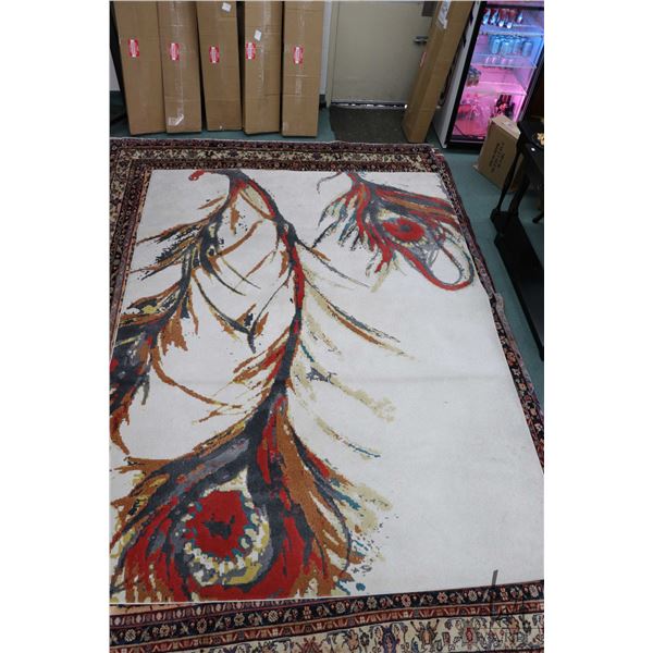 100% polypropylene are rug, made in Turkey with peacock design from the Gustavia collection. 96" x 1