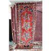 Image 1 : 100% hand made Iranian wool carpet/runner, Ardebil, triple medallion, red background and highlights 