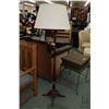 Image 1 : Mid 20th century Regency style wooden floor lamp with reeded pole and brass capped feet